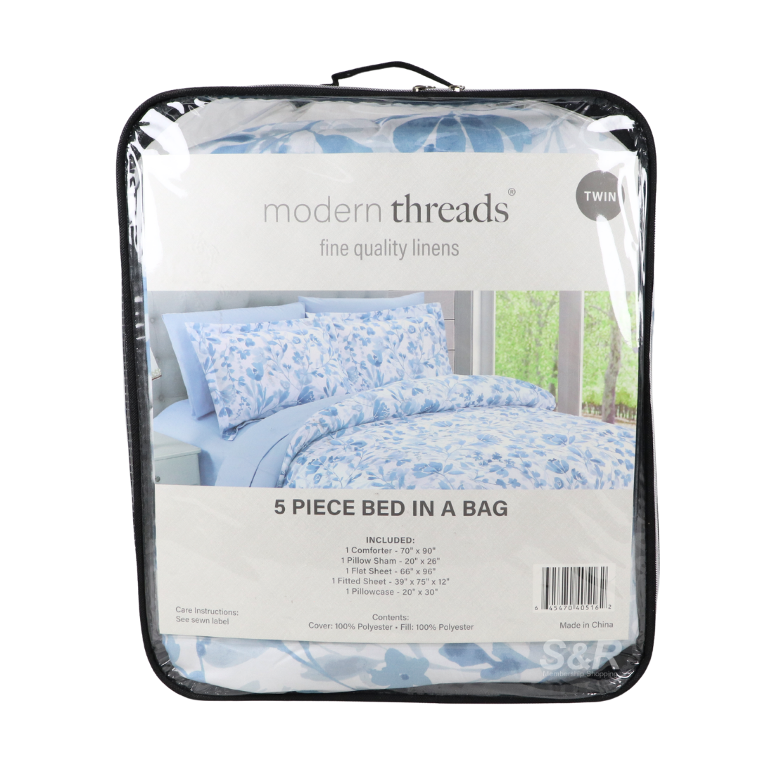 Modern Threads 5-piece Printed Comforter Set Twin Size